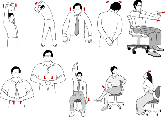 Imagini pentru exercitii stretching la birou